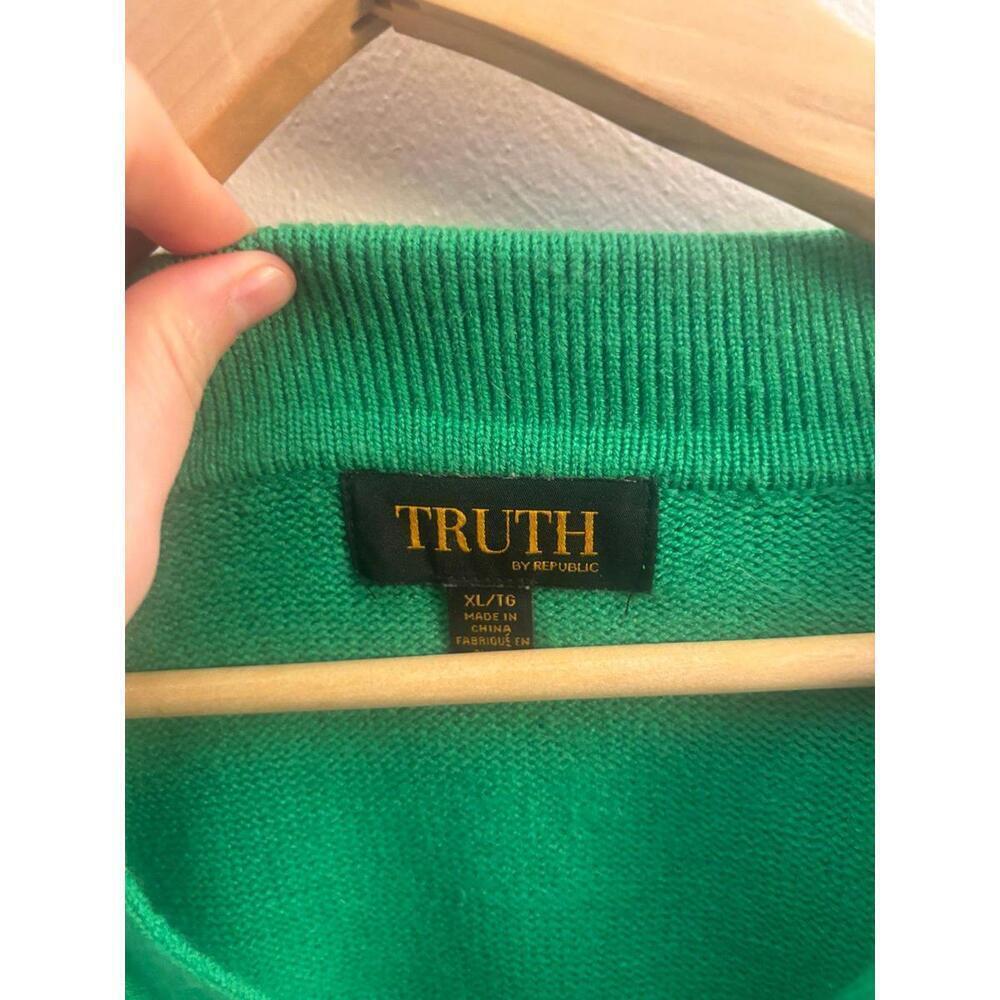 TRUTH By Republic Green Sweater Size XL - Picture 3 of 6